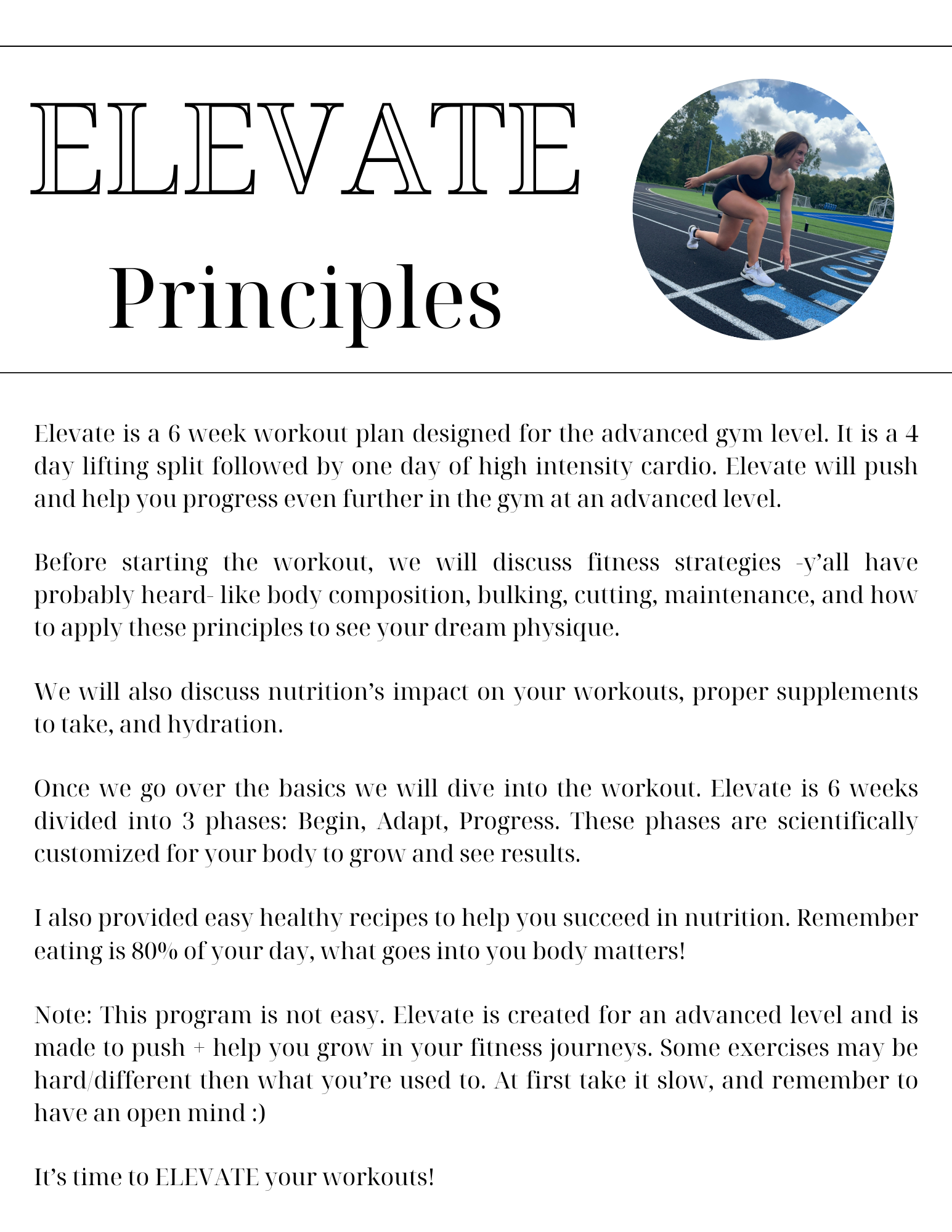 ELEVATE - an advanced workout plan - Image 3